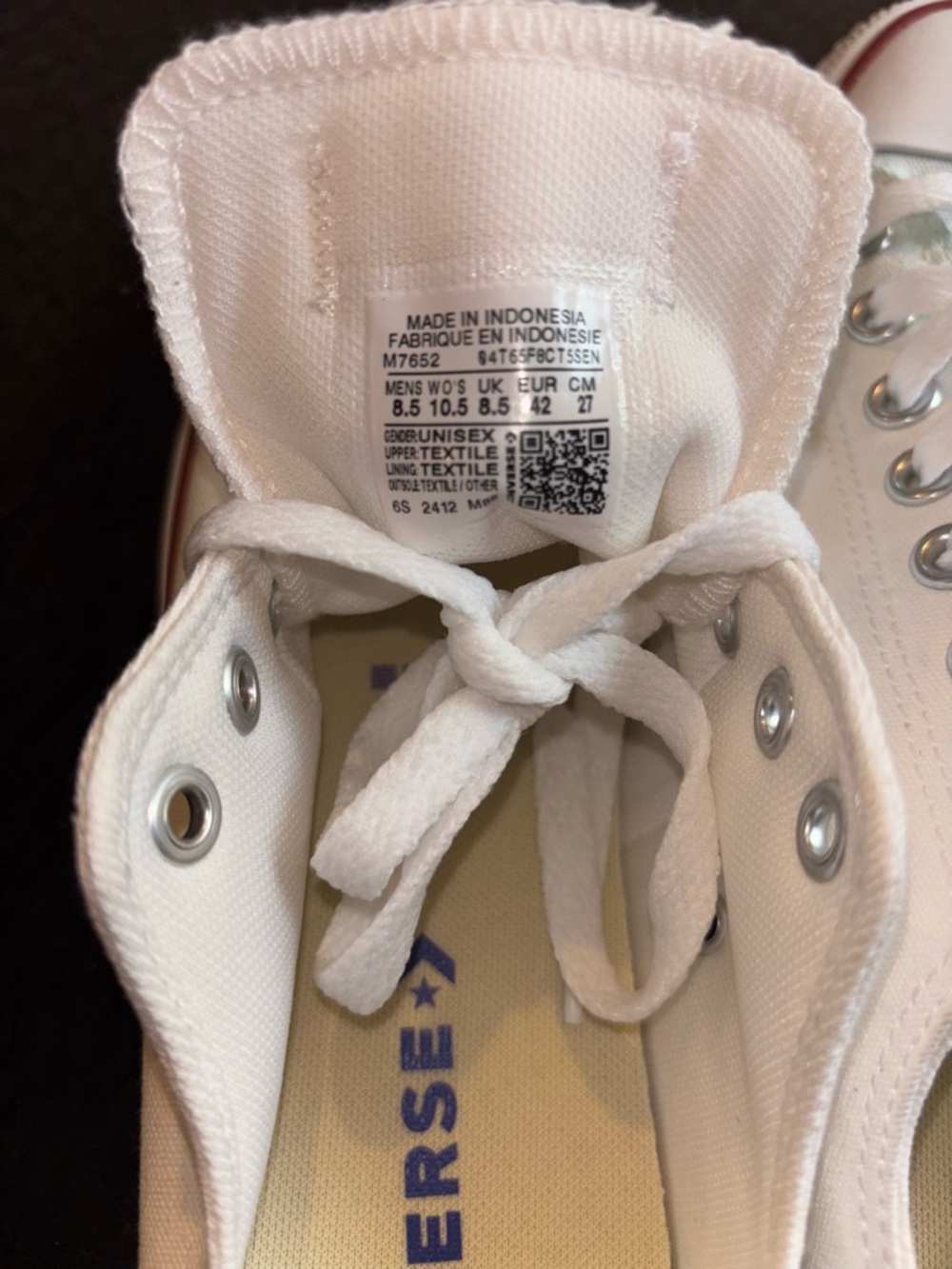 Converse Chuck Taylor All Star Ox Optical White Low Top Sneakers 10.5W 8.5M - Picture 7 of 11